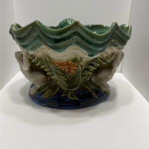 Vintage Majolica Frog Bowl